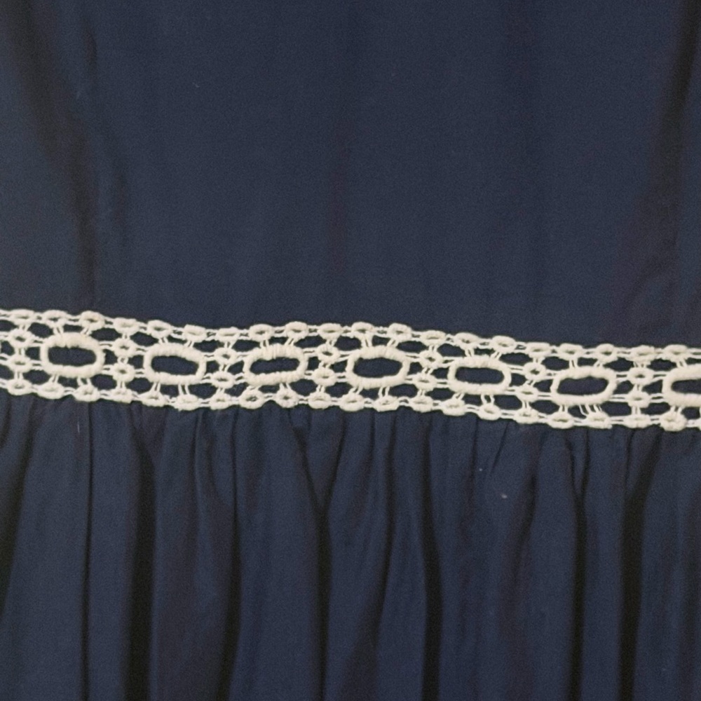 SD Collection Navy Dress with White Embroidery - Picture 4 of 8